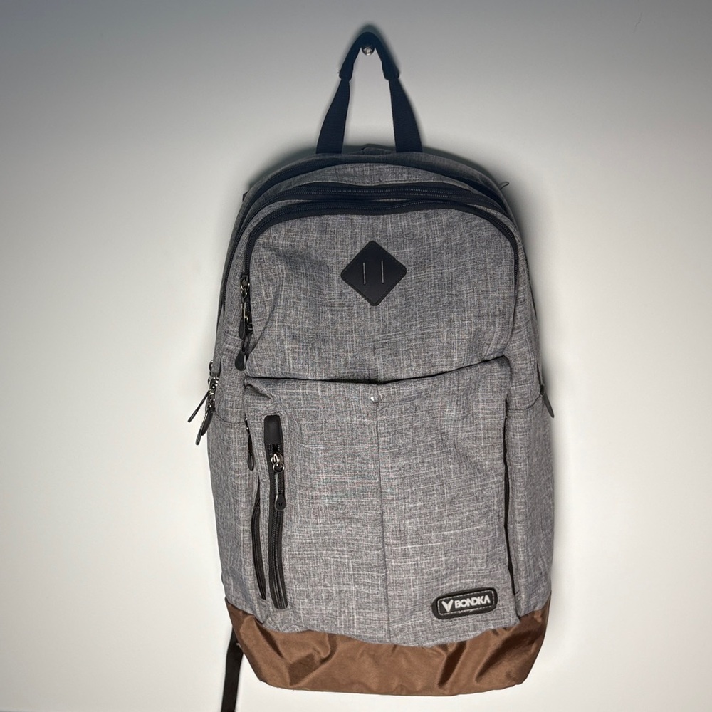 Gray and Brown Men's Backpack
